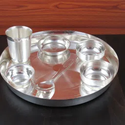 Pack of 7 Silver Plated 12 Inch Buffet Dinner Set for Gift, Dinner Set-image-19