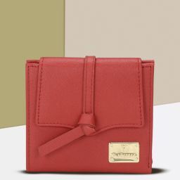 Women Casual Maroon Genuine Leather Wallet-image-14