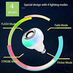 ENETLY ™LED Wireless Light Bulb Speaker, RGB Music Bulb,Base Color Remote Control Smart Bulb image 3