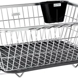 Dish Drainer Kitchen Rack Stainless Steel Dish Drying Rack with Drainer/Bartan Basket (Size-54x40x24 cm) Steel-image-49