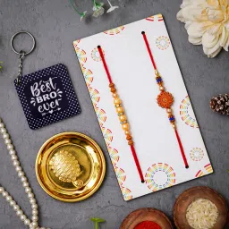 Designer TTP-KEY-DORA-2PC Assorted Rakhi, Showpiece, Key Ring, Greeting Card, Chawal Roli Pack Set-image-57