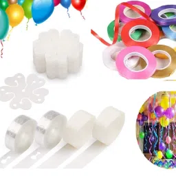 Solid Balloon Party Decorating 2 Arch Strip 2 Glue dots 10 Ribbon 8 Flower holder Clip Balloon Bouquet-14