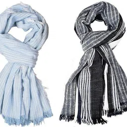 Self Design Pure Cotton Men Multicolor Stole-image-42