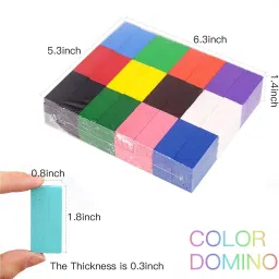 bestie toys Dominoes Blocks Set 12 Colours Wooden Toy Building and Stacking(120Block) image 4