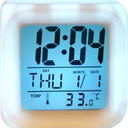 Digital White Clock-4