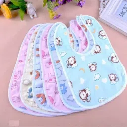 Baby Cotton Bibs Waterproof (Pack of 6) (Multicolor)-image-11