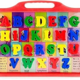 Educational Alphabet Slate 2 in 1 to Learn Pictures Spellings and Alphabets Along with Green Writing Board and Chalk in Multi Color for Kids Children Boys Girls-22