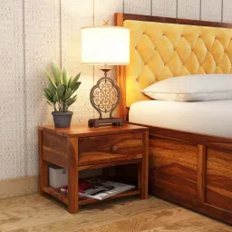 woodenmood Chinku Solid Wood Bedside Table in Honey Finish-picture-32