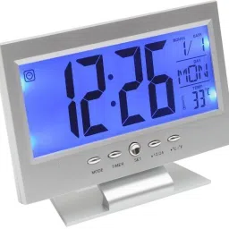 Analog-Digital Silver Clock-15