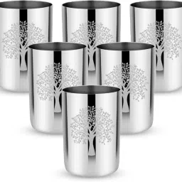 (Pack of 6) VKM Tree Design Laser Print Glass Set Water/Juice Glass-image-15