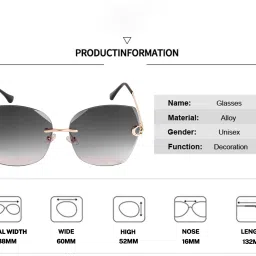 the magnifique Gradient, Photochromatic Lens, UV Protection Rectangular Sunglasses (Free Size) image 4