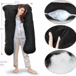 ultra soft u shape pregnancy pillow Microfibre, Polyester Fibre Solid Pregnancy Pillow Pack of 1-image-87