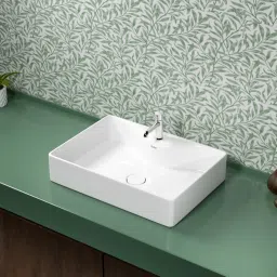 Swift Premium Ceramic Modern Table Top Wash Basin 19 x 15 x 5 Inches Over Counter Basin For Bathroom and Kitchen Counter Top-image-8
