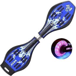 Wave Board LED Flash Colorful Lights on Wheels Carry Bag (Multicolor) Quad Roller Skates - Size NA UK-2