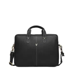 WildHorn Men Black Leather Laptop Bag-34