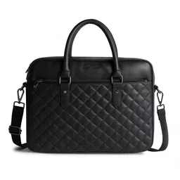 Gauge Machine 16" Black Quilted Laptop Bag with Detachable Strap-34
