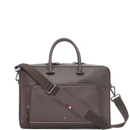 Tommy Hilfiger Men Textured Leather Laptop Bag-29
