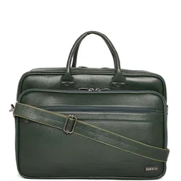 Stamp Unisex Textured Leather Laptop Bag-30