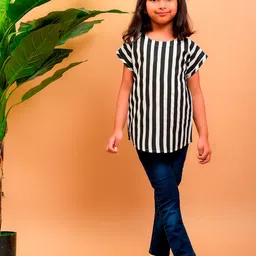 misbis Black & White Striped Regular Top-picture-58
