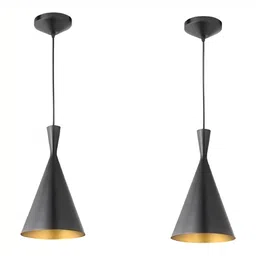 Whiteray Black & Cream-Coloured 2 Pieces Cylinder Quirky Ceiling Lamp-25