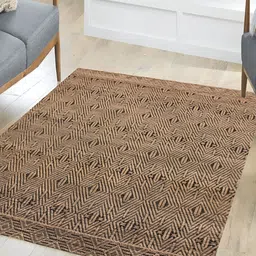 MRIC Beige Geometric Handmade Hemp Carpet-image-90