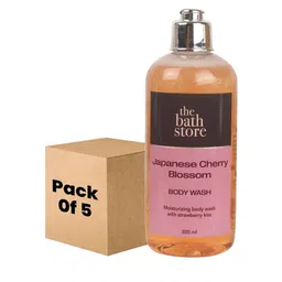 The Bath Store Japanese Cherry Blossom Set Of 5 Body Wash For Deep Cleansing - 300ml Each-image-27