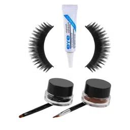 Lenon Set Of 4 False Eyelash & Eyeliner - Black & Brown-21