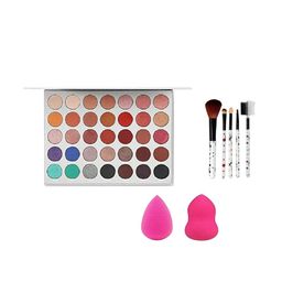 Lenon Set Of 8 Quick Dry Long Lasting Eyeshadow Palette With Brush & Beauty Blender-24