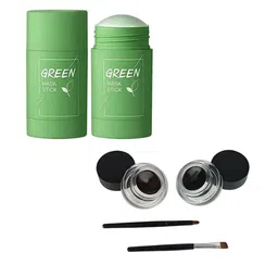 Lenon Set Of 3 Gel Eyeliner - Black & Brown & Green Mask Stick-14