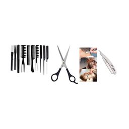 Lenon Set Of 12 Combs With Scissor And Steel Razor-39
