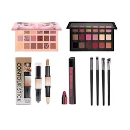 Lenon Set Of 5 Eyeshadow, Contour Stick, Makeup Brush & Lipstick-4