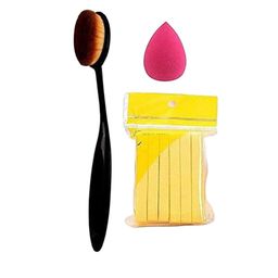Lenon Set of 3 Oval Brush & Puff Beauty Combo-50