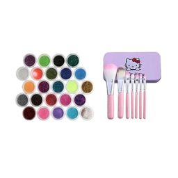 Lenon Set Of 2 Glitter Eyeshadow & Makeup Brush-19