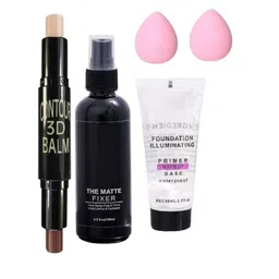 Lenon Set Of 4 Contour Stick, Puff, Makeup Fixer & Primer-39