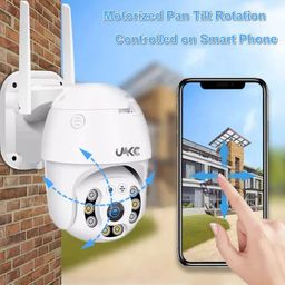JNKC Full HD Wi-Fi Outdoor Security Camera with Adapter, View Remote Auto Tracking 360° Rotation Smart Motion Detection Alarm Alert, 12MP 8 LEDs Zoom. (PTZ) image 3