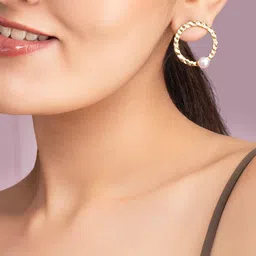 TOKYO TALKIES X rubans FASHION ACCESSORIES White Circular Drop Earrings-31