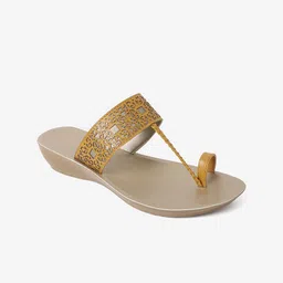AURELIA Women Textured Open One Toe Flats With Laser Cuts-image-3