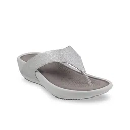 Mochi Women Silver-Toned T-Strap Flats-picture-26