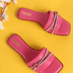 madam glorious Women Embellished T-Strap Flats-image-44