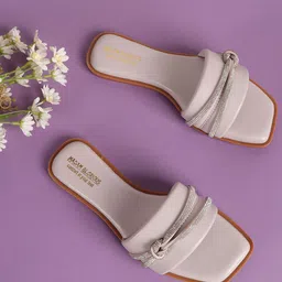madam glorious Women Embellished T-Strap Flats-image-38