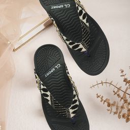 Carlton London sports Embroidered Open Toe Flats-13