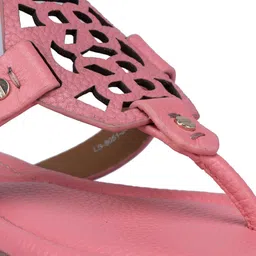 ROSSO BRUNELLO Textured Open Toe Flats With Laser Cuts image 4