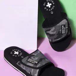 DOCTOR EXTRA SOFT Men Orthopedic Camouflage Printed Sliders With Velcro Strap-10