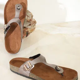 MOZAFIA Buckle Detailed T-Strap Flats-picture-20