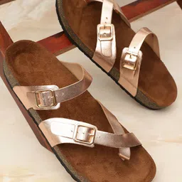 MOZAFIA One Toe Flats With Buckle Detail-6