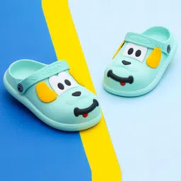 Yellow Bee Boys Puppy Applique Rubber Clogs-55