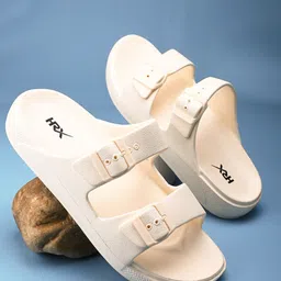 HRX by Hrithik Roshan Men Cream-Coloured Rubber Sliders-picture-15