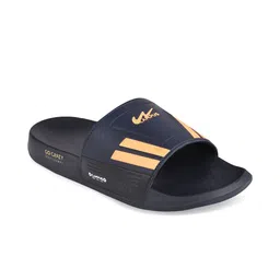 Campus Men Navy Blue & Orange Printed Sliders-picture-18
