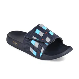Campus Men Navy Blue & Blue Printed Sliders-picture-55