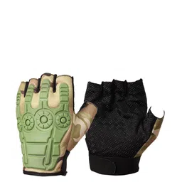 ELLIS Green Solid Half-Finger Gloves-image-40